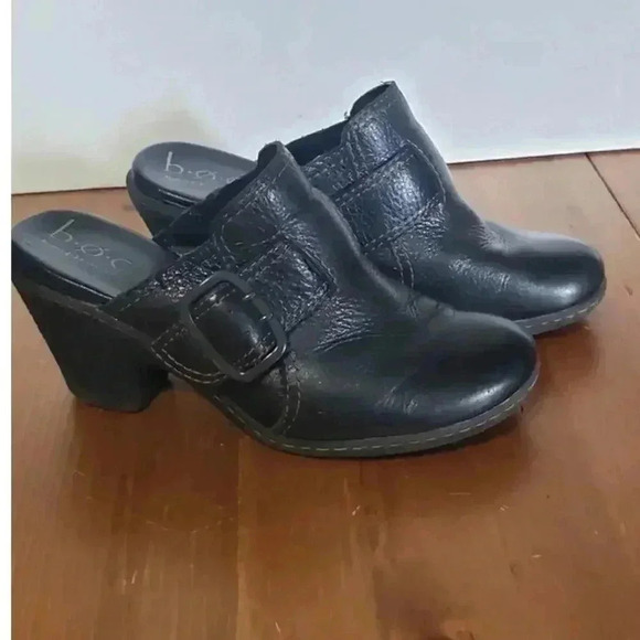 B.O.C. Born Concept leather clogs womens size 8 rubber sole 3in heel‎ - Picture 1 of 6